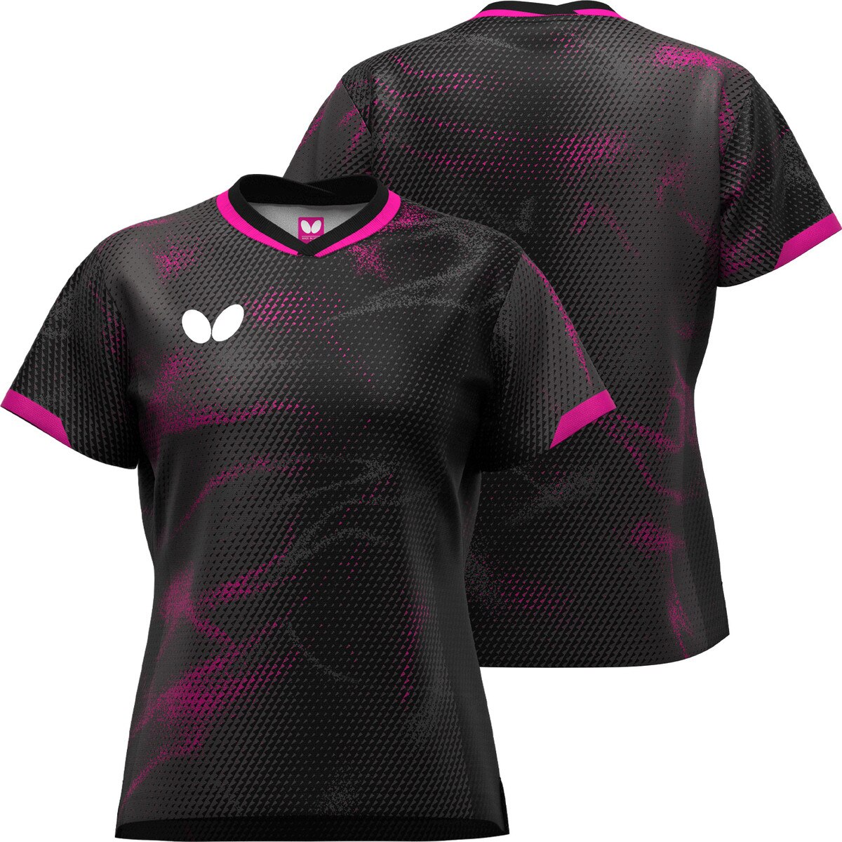 Butterfly Elistar 12 Lady Shirt - Black - Front/Back